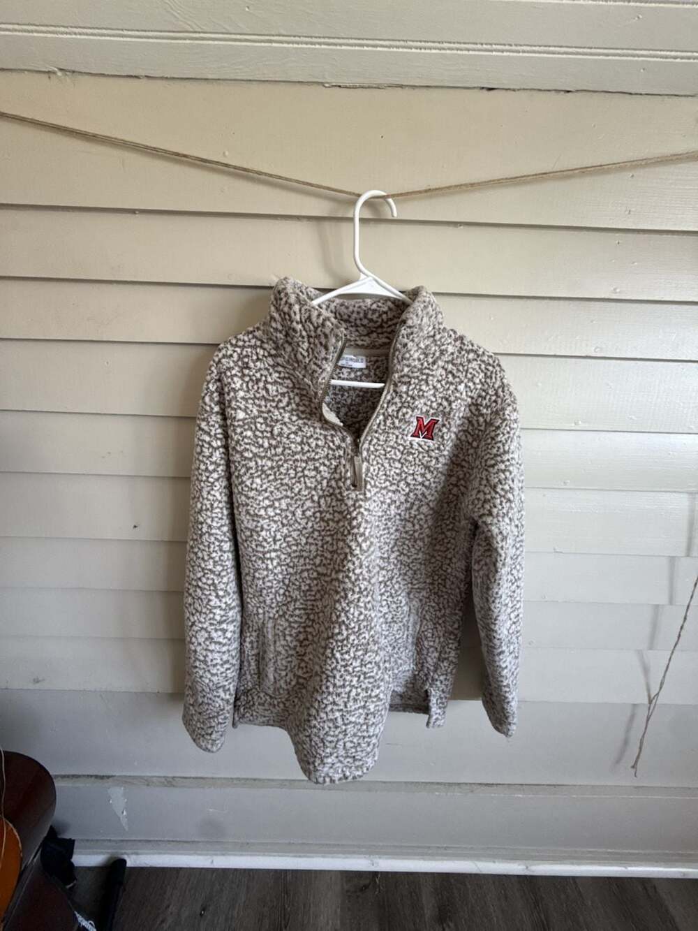 Miami University Sherpa Fleece 1/4 Zip Size M Brown